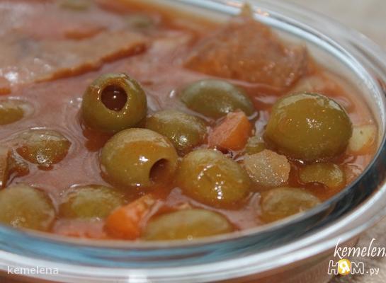 Рецепт Оливковый красный суп
