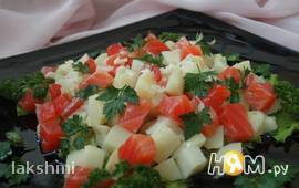 Салат с сёмгой и картофелем
