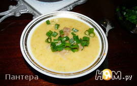 Суп-пюре картофельный с копченным кальмаром