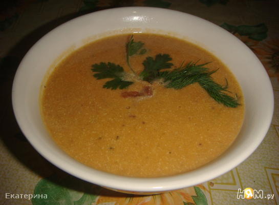 Суп-пюре из тыквы и морепродуктов