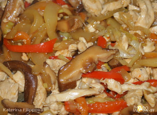 Рецепт Куриное филе с овощами в устричном соусе