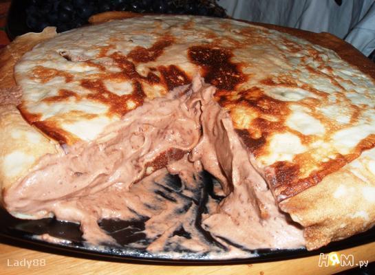 Рецепт Блинный торт с шоколадным муссом