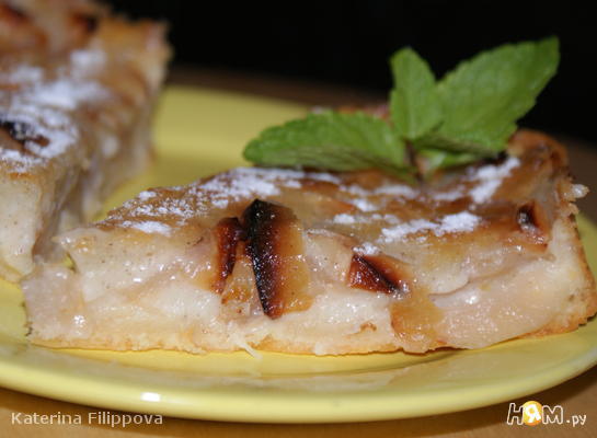 Рецепт Яблочный пирог со сметанной заливкой