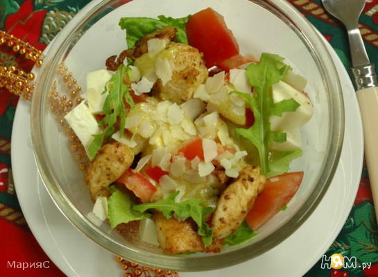 Рецепт Салат из куриного филе с помидорами