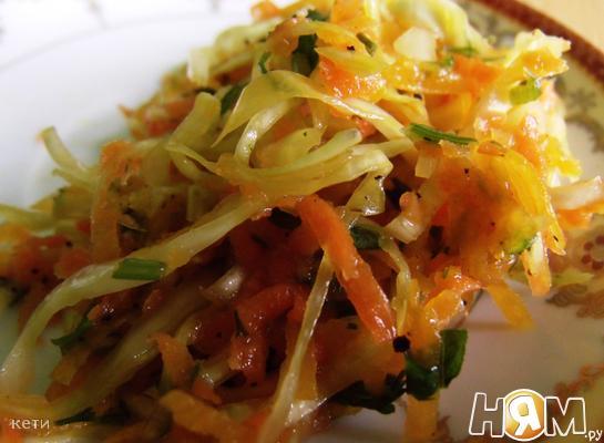 Рецепт Салат с тыквой, капустой и морковью
