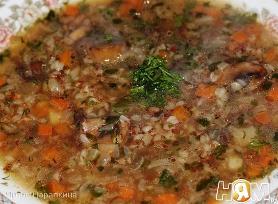 Рецепт Гречневый суп с грибами