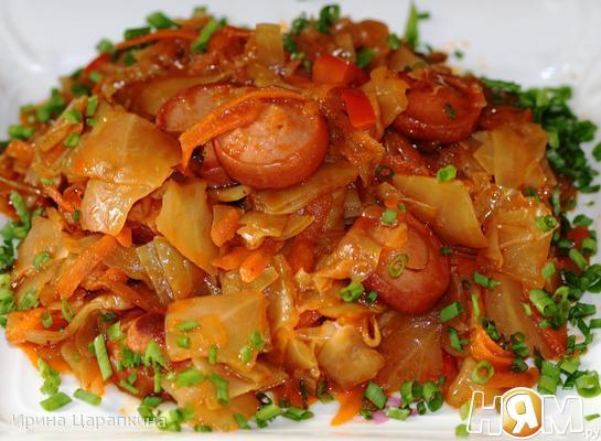 Рецепт Солянка из капусты с сосисками