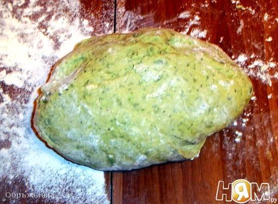 Рецепт Ароматное зеленое пельменное тесто