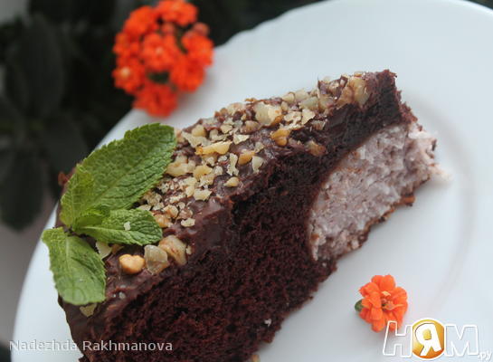 Рецепт Шоколадный пирог с творожной начинкой!