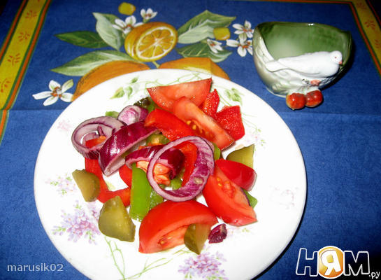 Салат постный "Весеннее счастье" из овощей