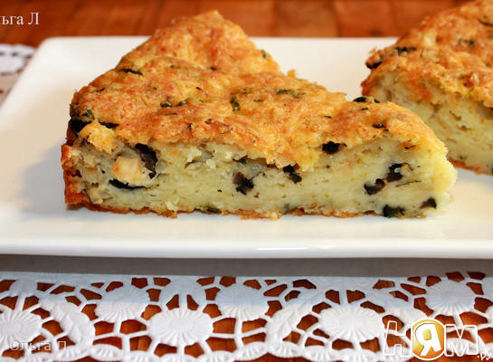 Рецепт Сырный пирог с сельдереем и маслинами