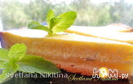 Творожный пирог с лимоном и мятой