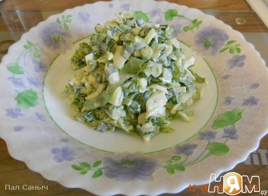 Рецепт Зеленый салат с яйцом