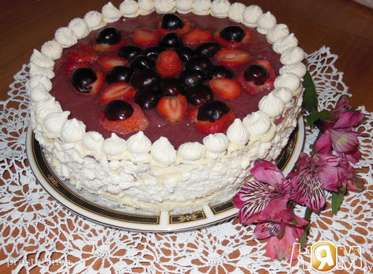 Рецепт Творожно-сметанный слоёный торт "Настёна"