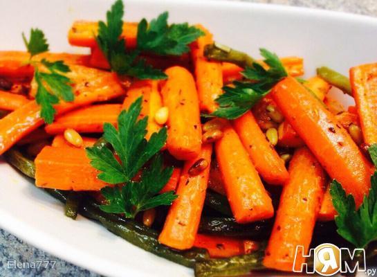 Рецепт Гарнир из моркови и стручковой фасоли