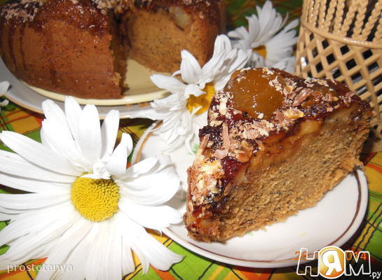 Рецепт Маковый пирог с карамельными яблоками
