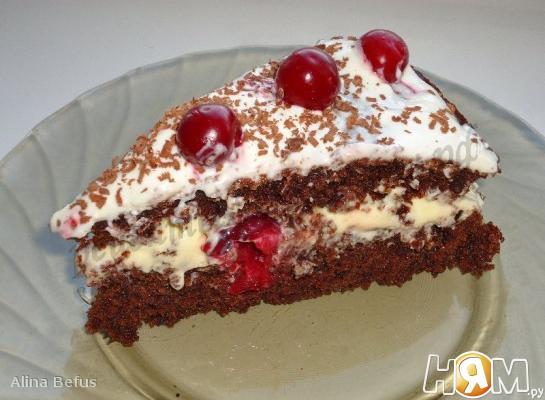 Блинный торт с вишней и сметанным кремом – пошаговый рецепт приготовления с фото