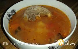 Суп из баранины с помидорами и рисом