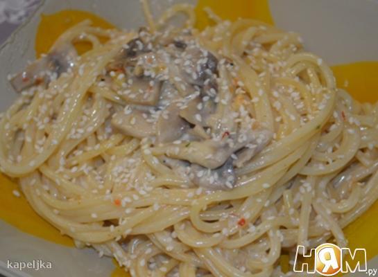 Рецепт Паста с грибами в сливочном соусе
