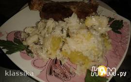 Рис с кабачками и фетой