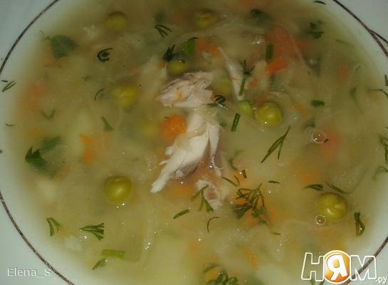 Рецепт Суп-толченка с горошком и квашеной капустой
