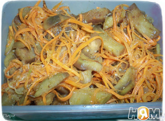 Рецепт Морковь с баклажанами по-корейски.