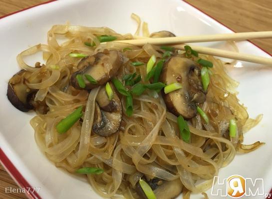 Рецепт Рисовая лапша с грибами по-тайски
