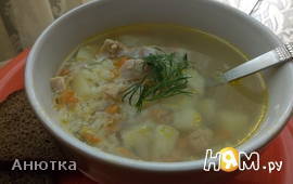 Суп рисовый с мясом курицы