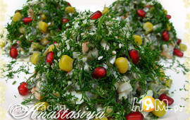Праздничный новогодний салат «Нарядные ёлочки"