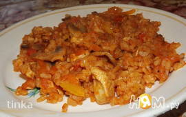 Рис с куриным филе и овощами