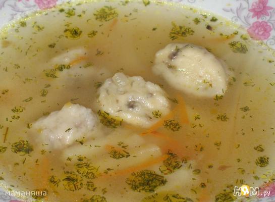 Суп с грибными клецками