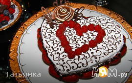 Торт из суфле  "Валентинка"