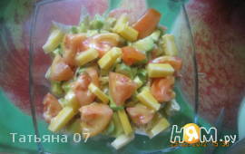 Салат с авокадо и креветками