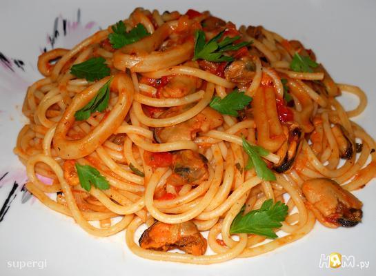 Рецепт Спагетти с морепродуктами