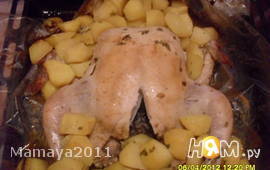 Курица с картофелем, запеченные в рукаве