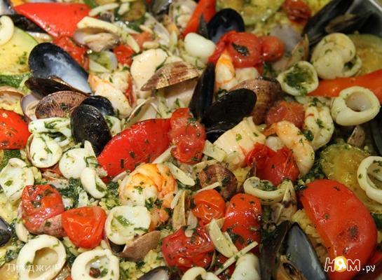Рецепт Паэлья с морепродуктами