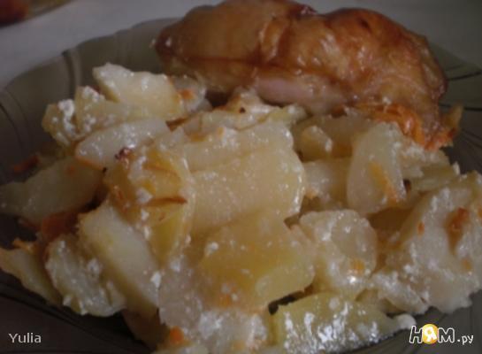 Рецепт Запеченый картофель в сметанной подливе