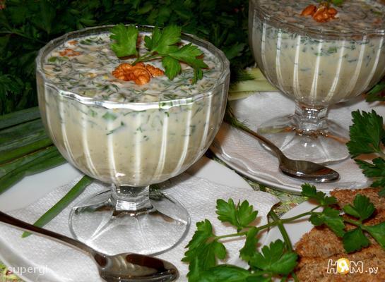Рецепт Зеленый холодный суп на кефире "Таратор"