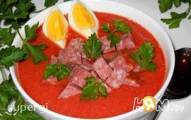 Холодный томатный суп-пюре "Сальморехо"