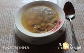 Легкий суп с грибами и гречкой