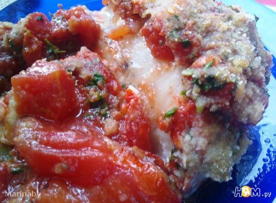 Морской окунь с томатами ("Рыба по-спецевски ")