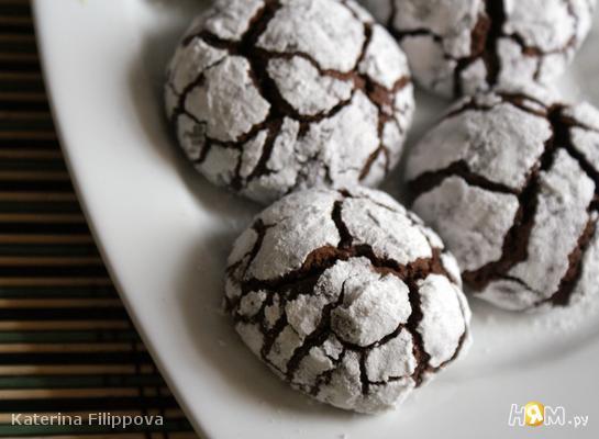 Рецепт Мятное печенье "Шоколадные трещинки"