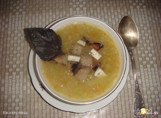 Рецепт Крем-суп из кабачков с сухариками и сыром