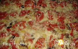 Пицца "Ориентале" с белым соусом