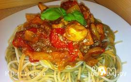 Спагетти "Триколор" с соусом