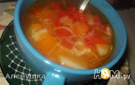 Суп " Рыжик " с жареной вермишелью