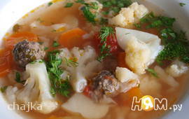 Овощной суп с фрикадельками диетический