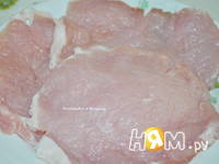Приготовление свиных отбивных с омлетом: шаг 1