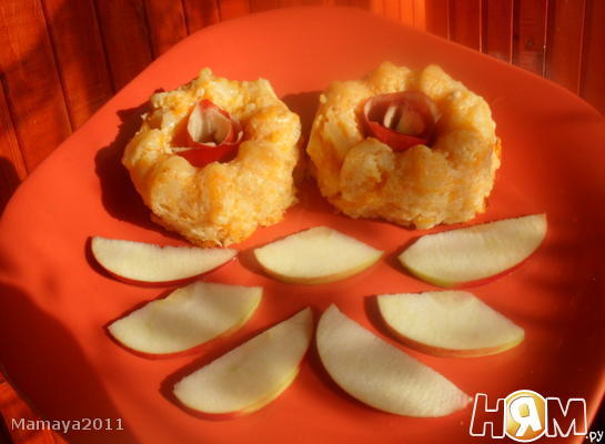 Пудинг из тыквы с яблоком