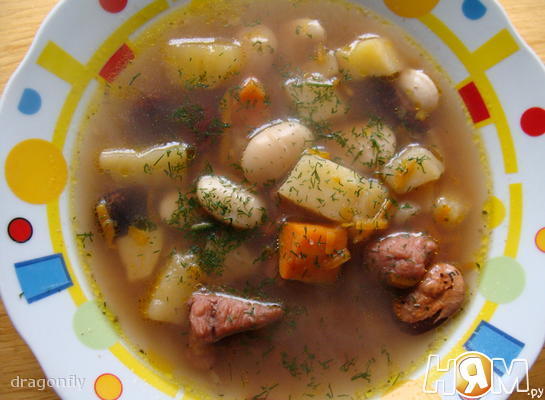 Деревенский суп с фасолью